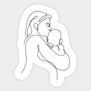 Women Day continuous drawing Line Art Minimalist Sticker